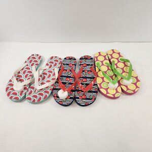 Avon Flip Flop Lot Fruit Theme Size Medium Cherry Watermelon Lemon NEW